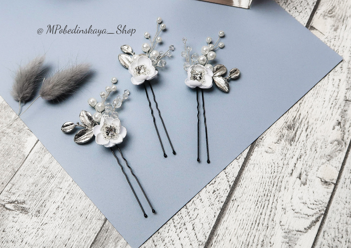 Украшения для волос СПб. Шпильки с цветами. Магазин в СПб